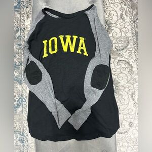 Boxercraft Black and Gray Iowa Hawkeyes Long Sleeved Women’s T-Shirt Large